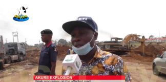 Akure Explosion: Work progresses on damaged road Akure-Explosion-Work-progresses-on-damaged-road
