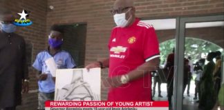 Akeredolu meets, offers scholarship to 15-year-old Ondo artist after viral drawing on Twitter