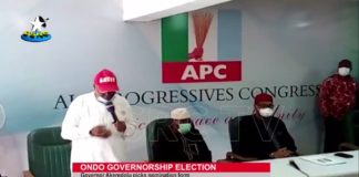 Ondo 2020: Akeredolu picks nomination form, promises more rapid development