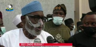 Akeredolu signs Ondo 2021 budget into law