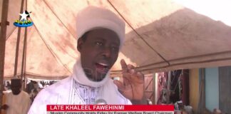 Muslim community holds fidau prayer for late Ondo welfare board chairman, Fawehinmi