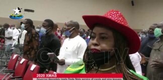 2020 Xmas: Akeredolu leads dignitaries to Ondo State Service of Carols and Nine Lessons