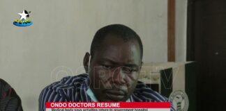 Ondo Doctors Resume: Forum says the call off follows positive negotiations