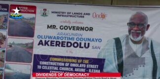 Akeredolu inaugurates more roads in Akure to mark 100 days in office