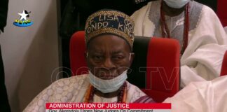 Akeredolu swears in new CJ Akintoroye,two others, tells them what to do