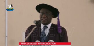 38th matriculation: FUTA admits 3,834 new students