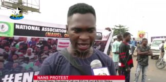 NAS protest: Ondo State students want federal government to end ASUU strike