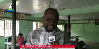 NUJ Ondo state council: 300 members benefit from free medical check-up