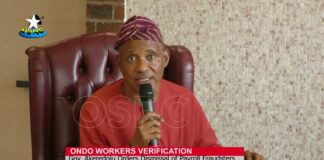 Gov Akeredolu Orders Dismissal of Workers Over Double Salary