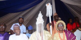 Ex SSG,Falae, becomes monarch in Ondo, gets staff of office