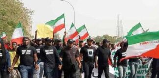 Pictures: Atiku, PDP leaders storm INEC headquarters to protest election outcome