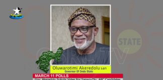 Gov.akeredolu solicits votes for sanwo-olu,APC candidates ahead March 11 polls