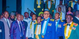 President Buhari attends Armed Forces Regimental Dinner in his honour