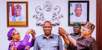 Vice President Shettima decorates new Acting Comptroller General of Nigerian Customs