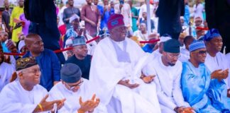 NIGERIA WILL EXPERIENCE PEACE, STABILITY AND PROSPERITY, PRESIDENT TINUBU DECLARES AT LAGOS EID PRAYER GROUND
