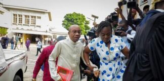 BREAKING: Former CBN Governor, Godwin Emefiele arrives the Federal High Court for his arraignment