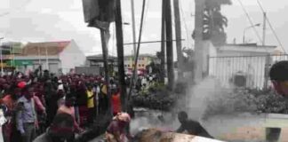 Pictures: Helicopter crashes in Lagos