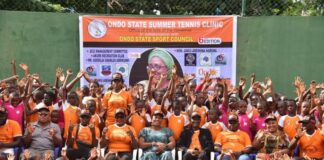 Ondo Summer Tennis Clinic: Mrs. Akeredolu advocates early sports education for talents discovery