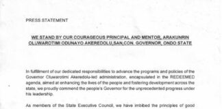 Ondo Executive Council reaffirms confidence in governor Akeredolu’s leadership