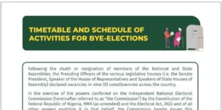 INEC releases schedule for bye elections, re-run elections
