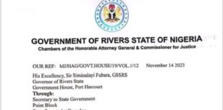 Rivers State Attorney-General tenders resignation letter