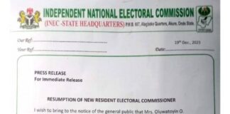 Ondo State gets new INEC REC