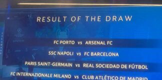 UCL Draw: Osimhen’s Napoli to face Barcelona as Arsenal draw Porto in Round of 16