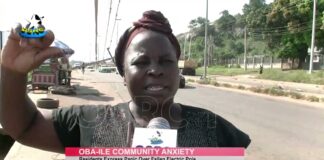 Oba Ile residents panic over fallen electric pole
