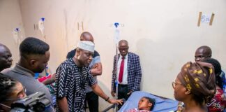 *Oyebanji visits rescued Ekiti School pupils, teachers in hospital