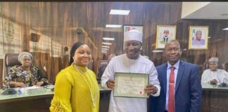 “Historic Moment: Hon. Ifeoluwa Babajide Ehindero Officially Receives Certificate of Return”