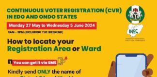 INEC announces commencement of Continuous Voter Registration in Edo, Ondo states
